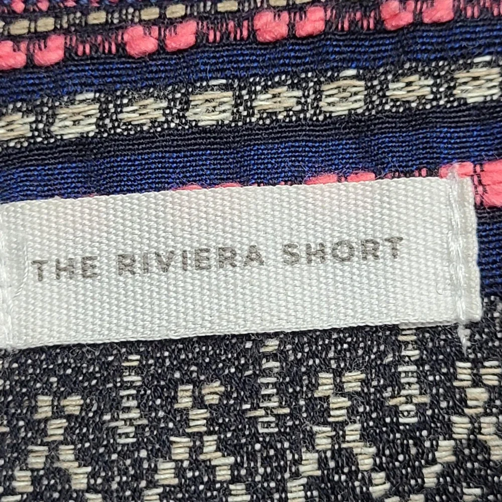 LOFT Riviera Shorts Womens 6 Blue Pink New‎ Striped Woven Textured Summer